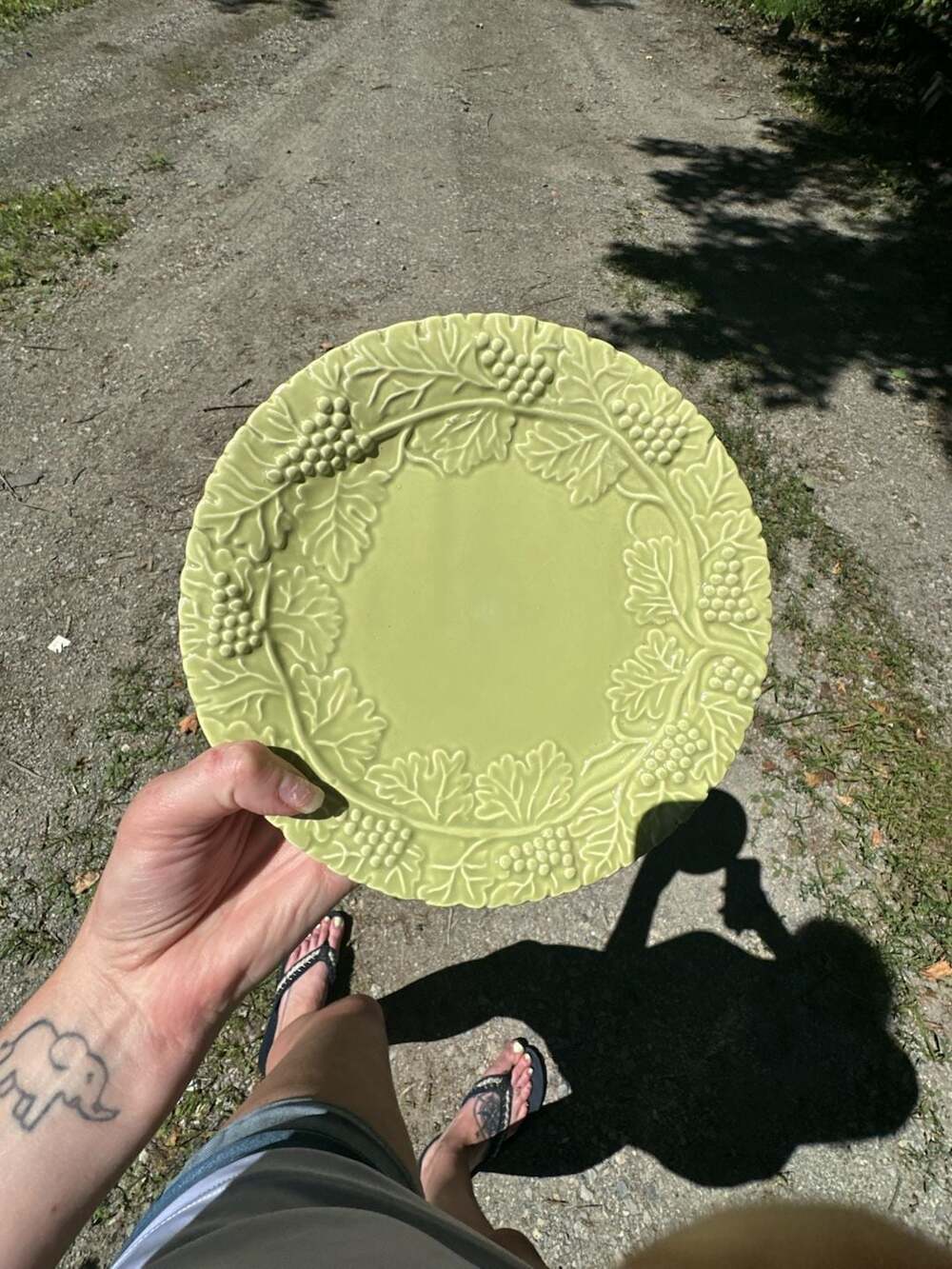 Nantucket Home Green Grapevine Relief Embossed Salad Plate